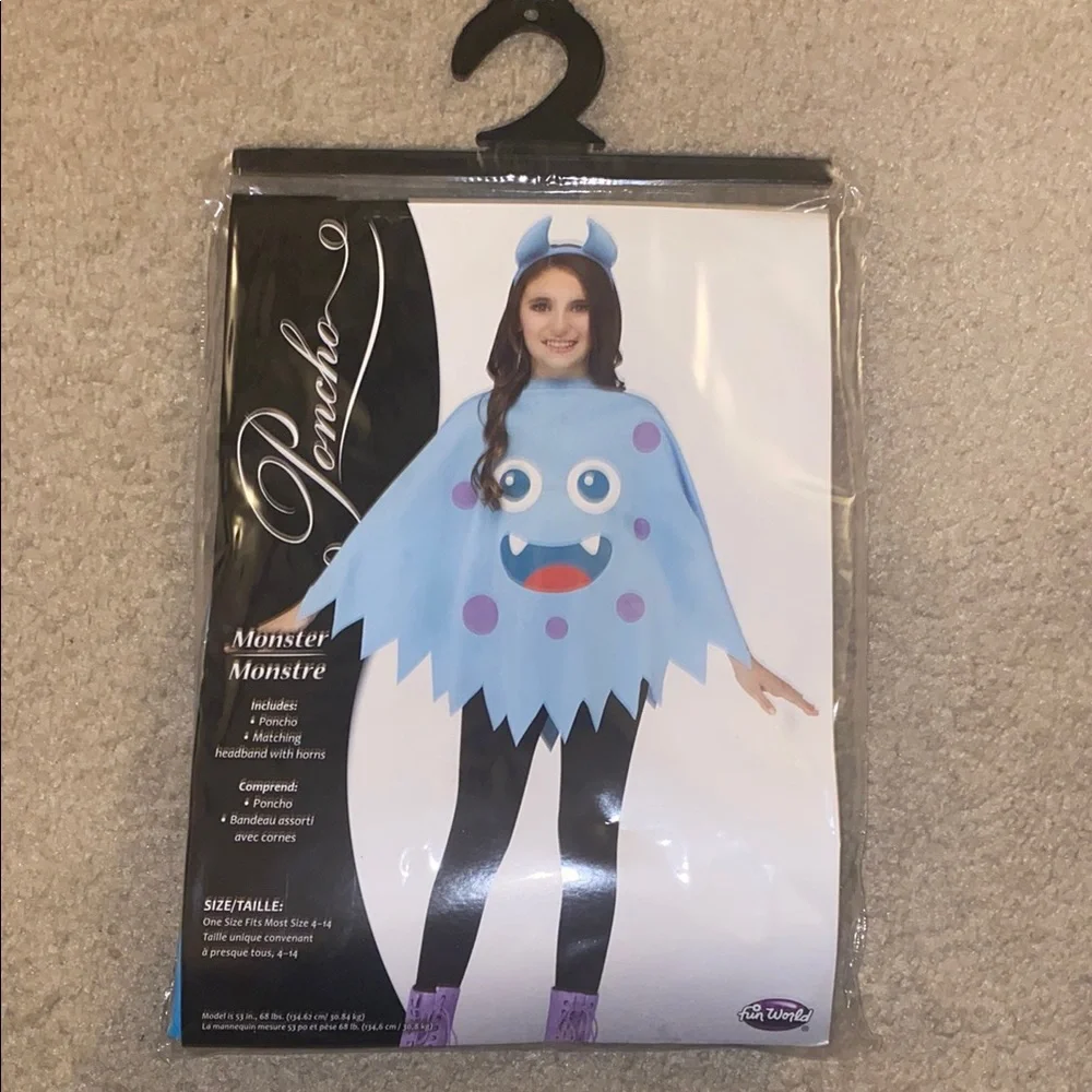 Monster Poncho & Horns Costume